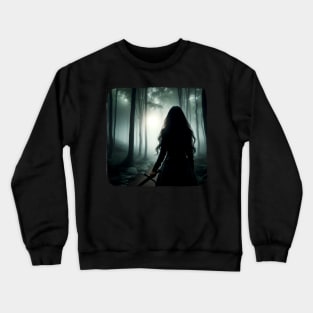 Girl in dark forest fantasy Crewneck Sweatshirt